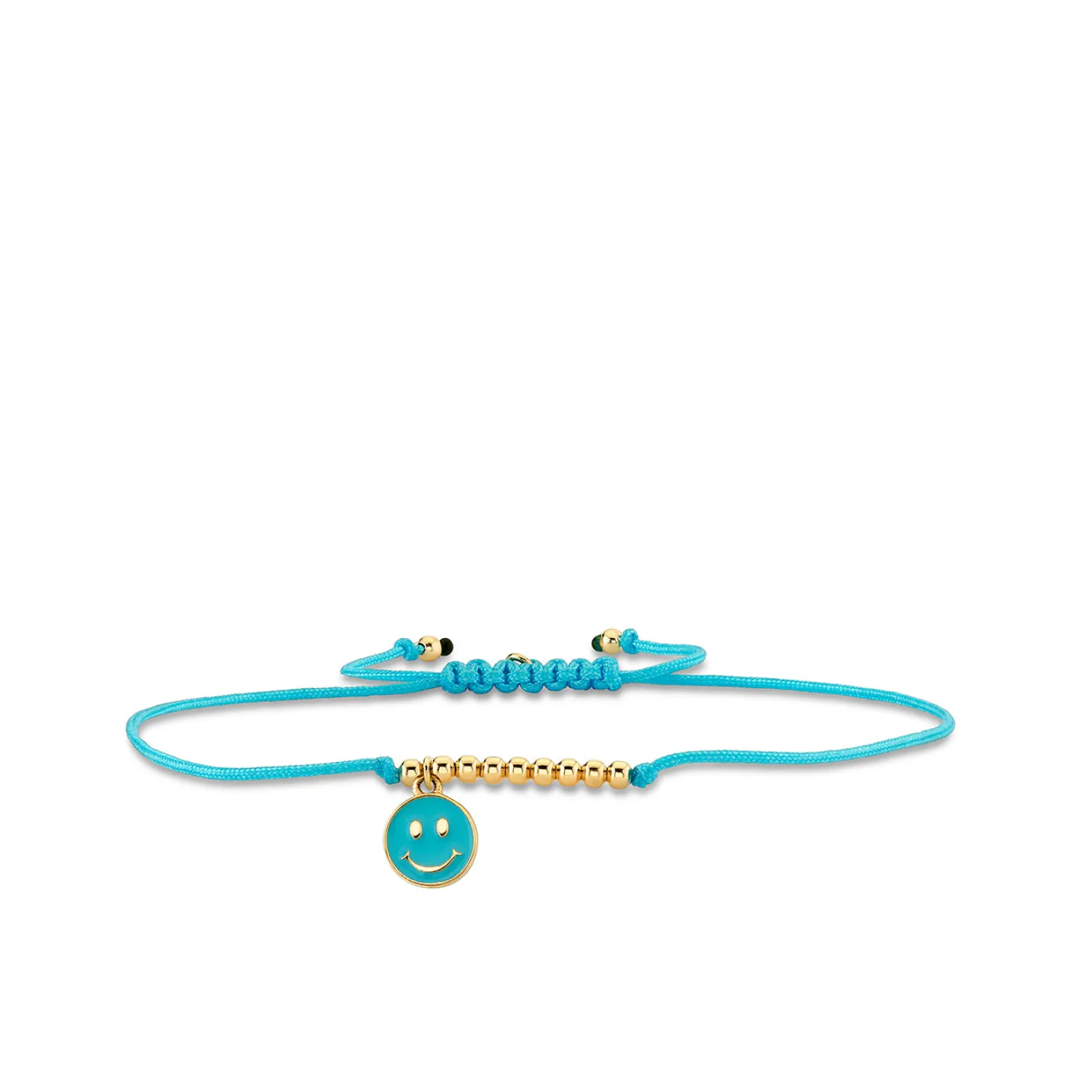 Gold & Enamel Happy Face Cord Bracelet