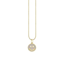 Gold & Enamel Happy Face Charm