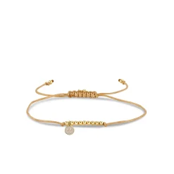 Gold & Enamel Happy Face Cord Bracelet