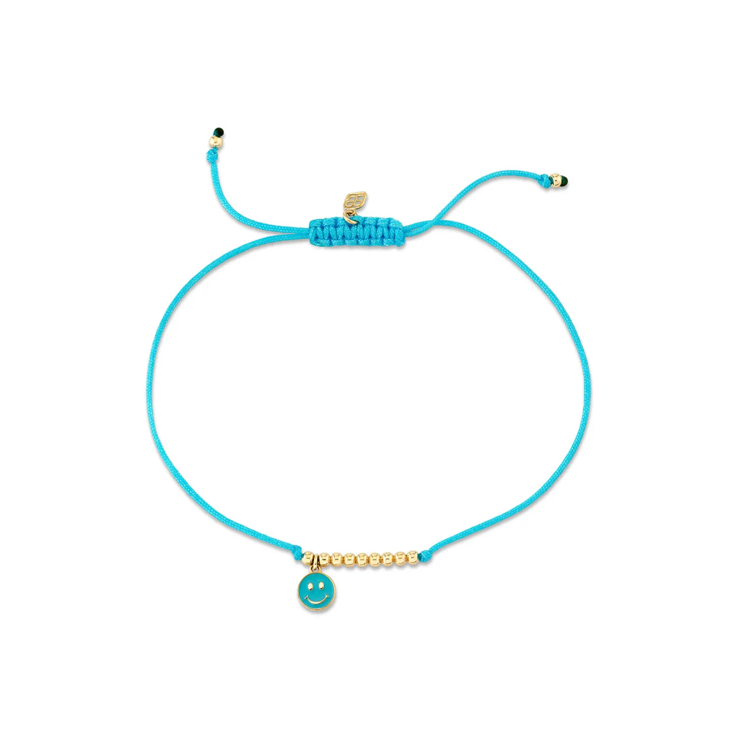 Gold & Enamel Happy Face Cord Bracelet