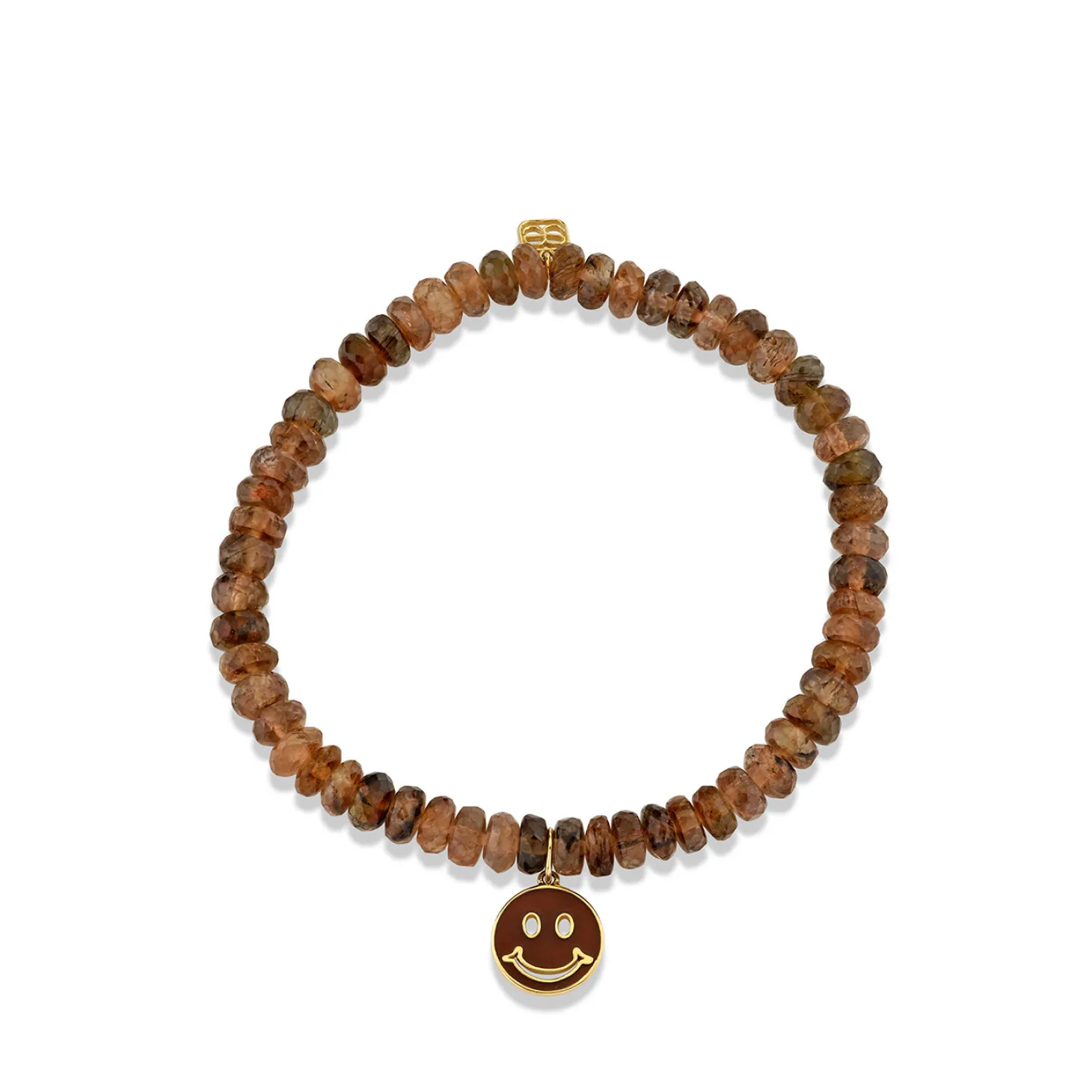 Gold & Enamel Happy Face on Andalusite