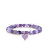 Gold & Enamel Heart on Amethyst