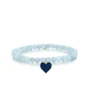 Gold & Enamel Heart on Aquamarine