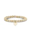 Gold & Enamel Heart on Cream Jasper