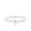 Gold & Enamel Heart on Pearls