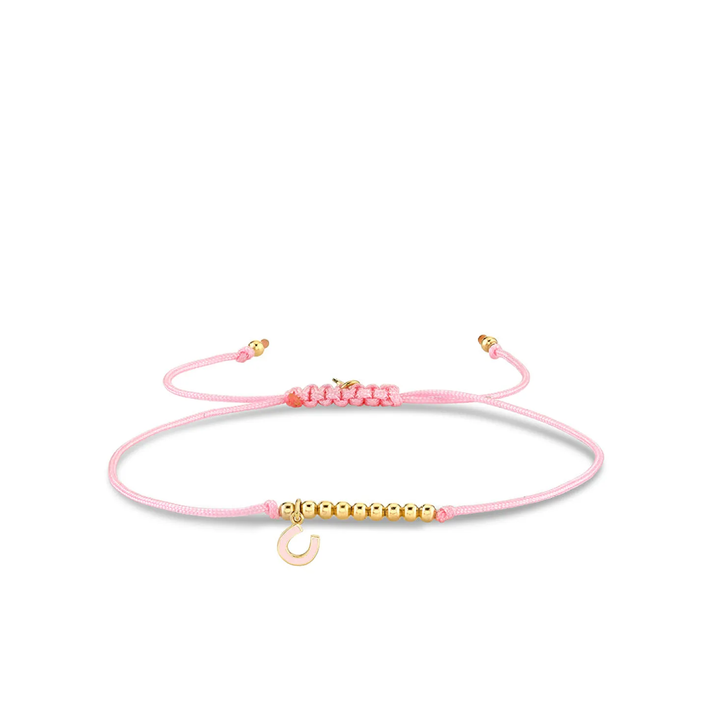 Gold & Enamel Horseshoe Cord Bracelet