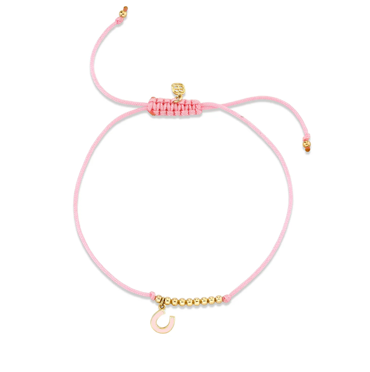 Gold & Enamel Horseshoe Cord Bracelet