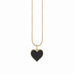 Gold & Enamel Large Heart Charm