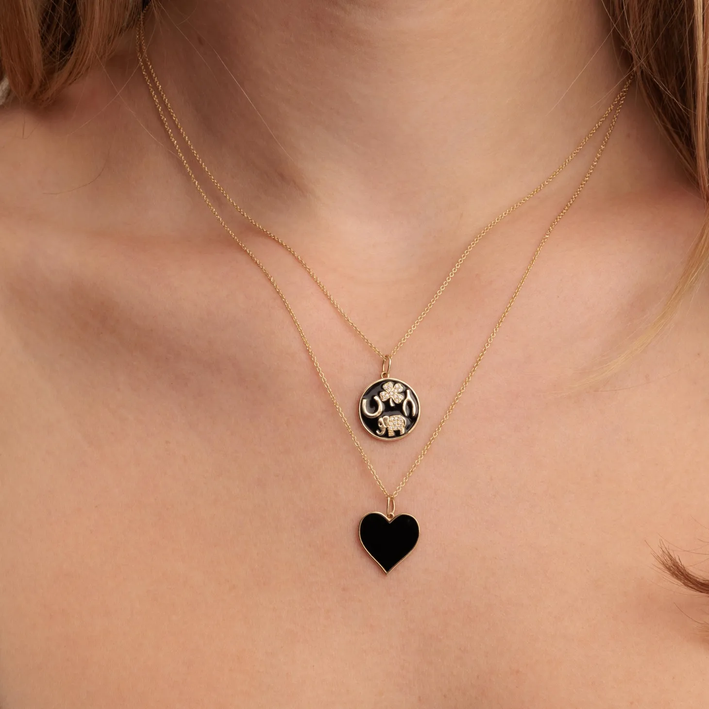 Gold & Enamel Large Heart Charm