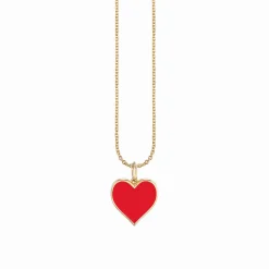 Gold & Enamel Large Heart Charm