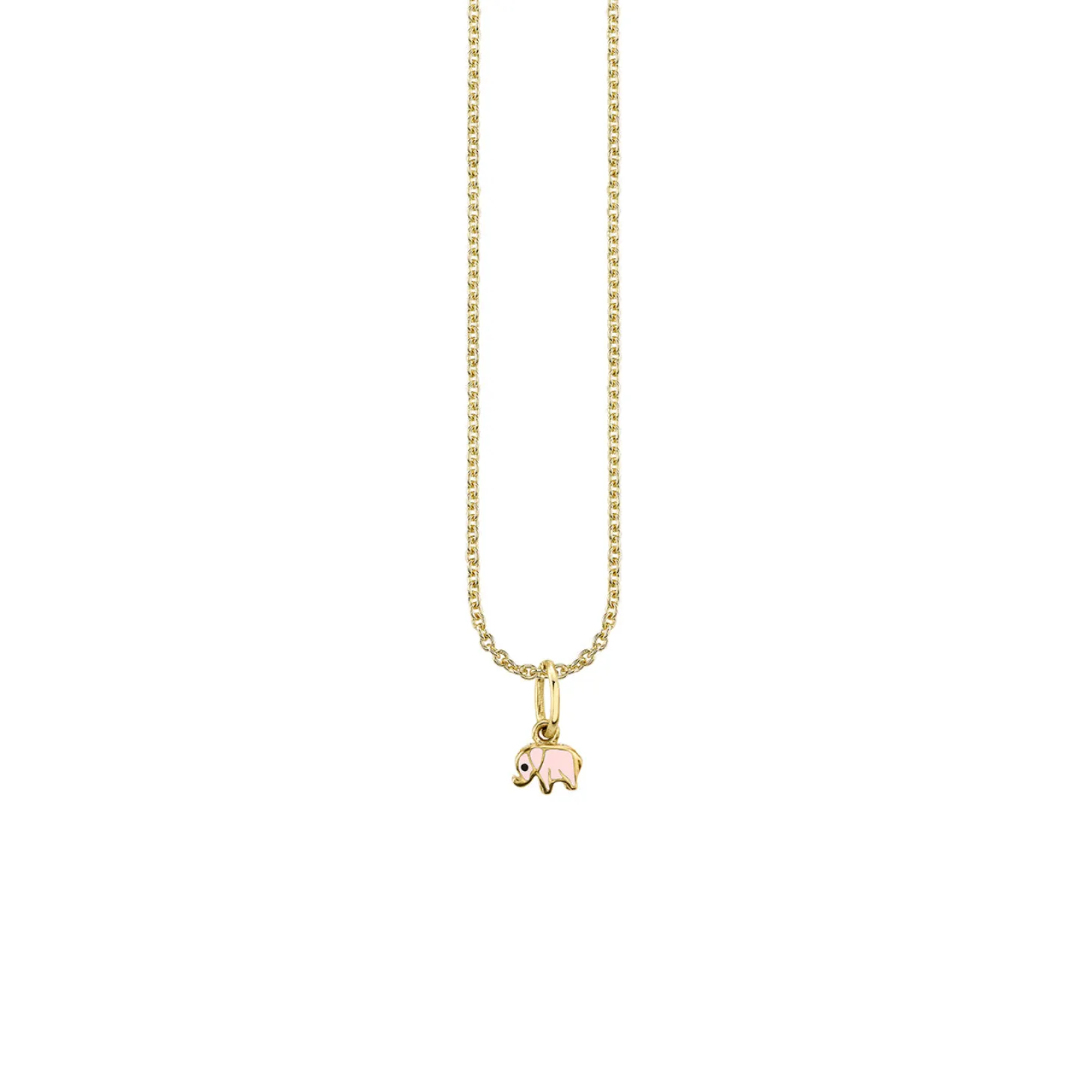 Gold & Enamel Mini Elephant Charm