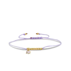 Gold & Enamel Mini Elephant Cord Bracelet