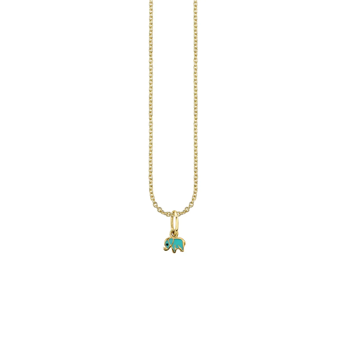 Gold & Enamel Mini Elephant Charm