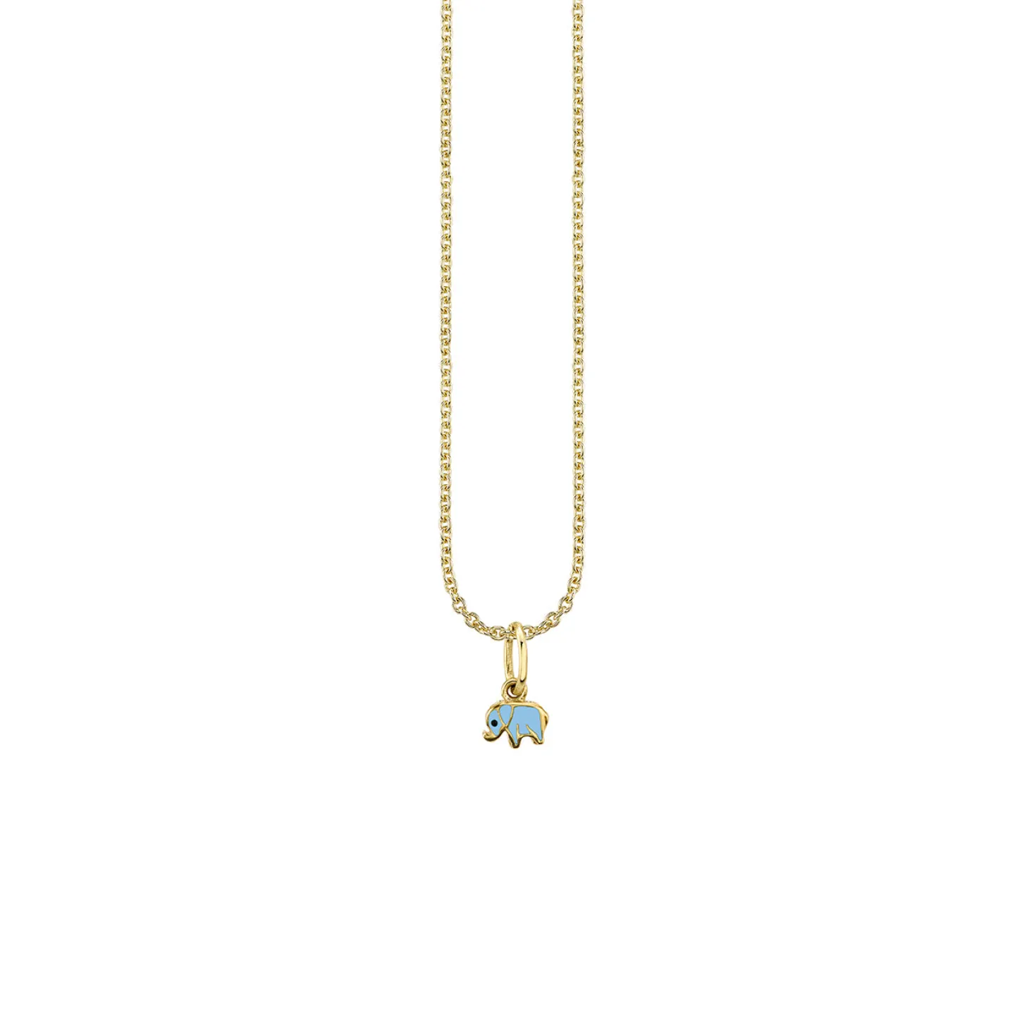 Gold & Enamel Mini Elephant Charm