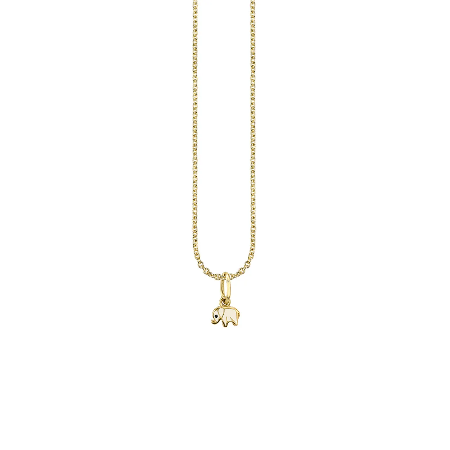Gold & Enamel Mini Elephant Charm