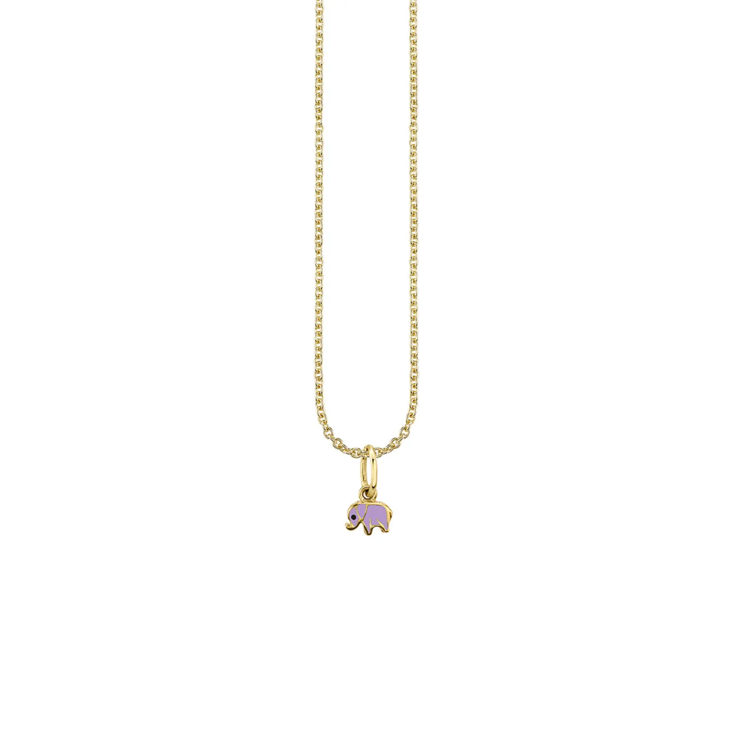 Gold & Enamel Mini Elephant Charm