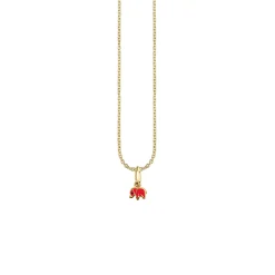 Gold & Enamel Mini Elephant Charm