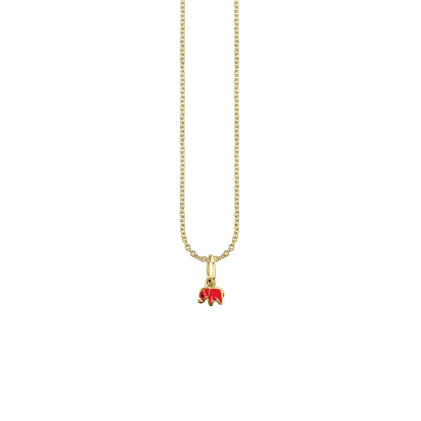 Gold & Enamel Mini Elephant Charm