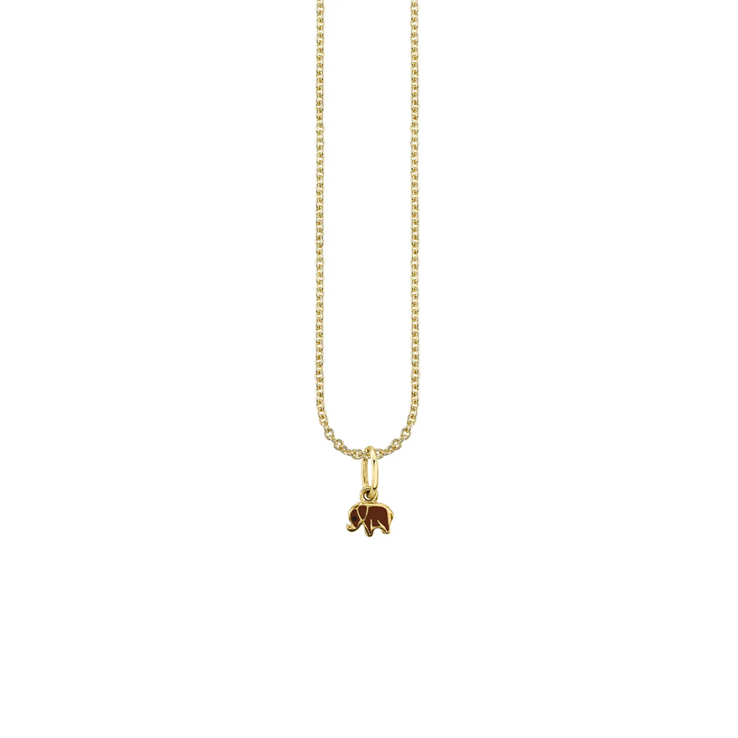 Gold & Enamel Mini Elephant Charm