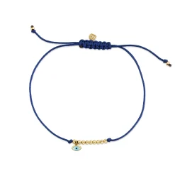 Gold & Enamel Mini Eye Cord Bracelet