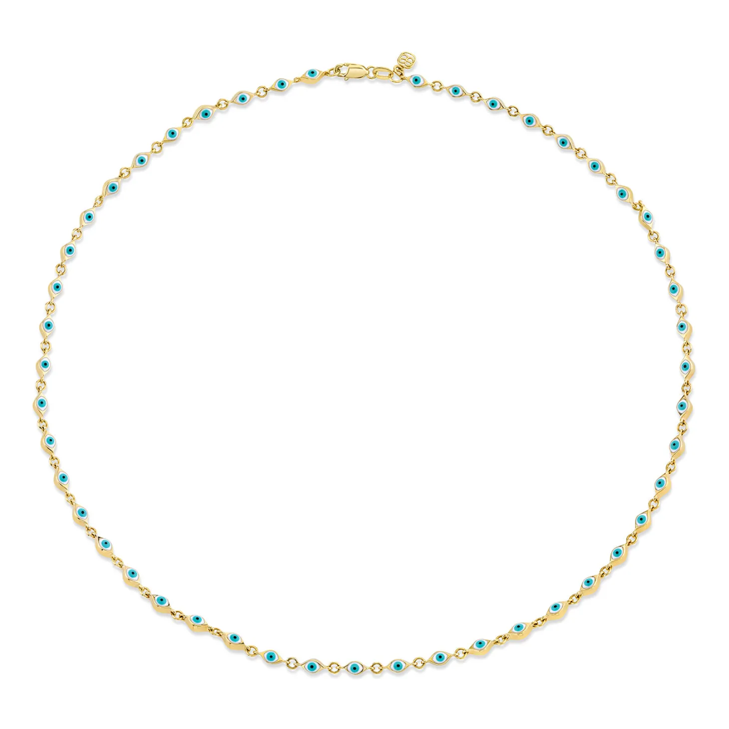 Gold & Enamel Mini Eye Necklace
