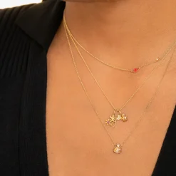 Gold & Enamel Mini Eye Necklace