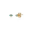 Gold & Enamel Mini Eye Stud