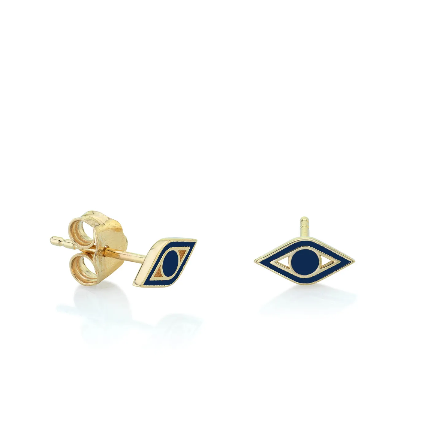 Gold & Enamel Mini Eye Stud