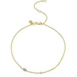Gold & Enamel Mini Hamsa Anklet