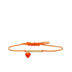 Gold & Enamel Mini Heart Cord Bracelet
