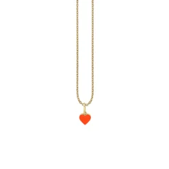 Gold & Enamel Mini Heart Charm
