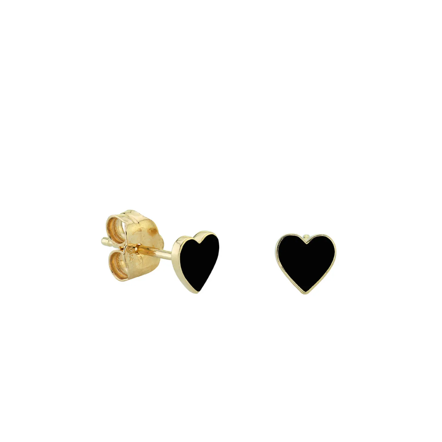 Gold & Enamel Mini Heart Stud
