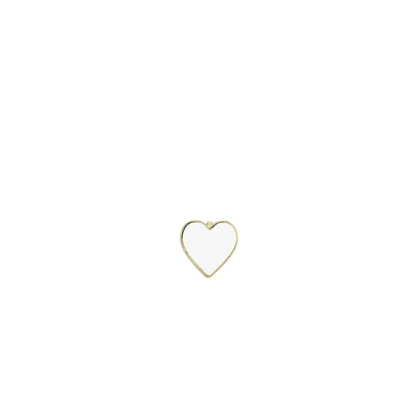 Gold & Enamel Mini Heart Stud