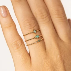 Gold & Enamel Mini Starburst Ring
