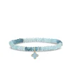 Gold & Enamel Moroccan Flower on Aqua