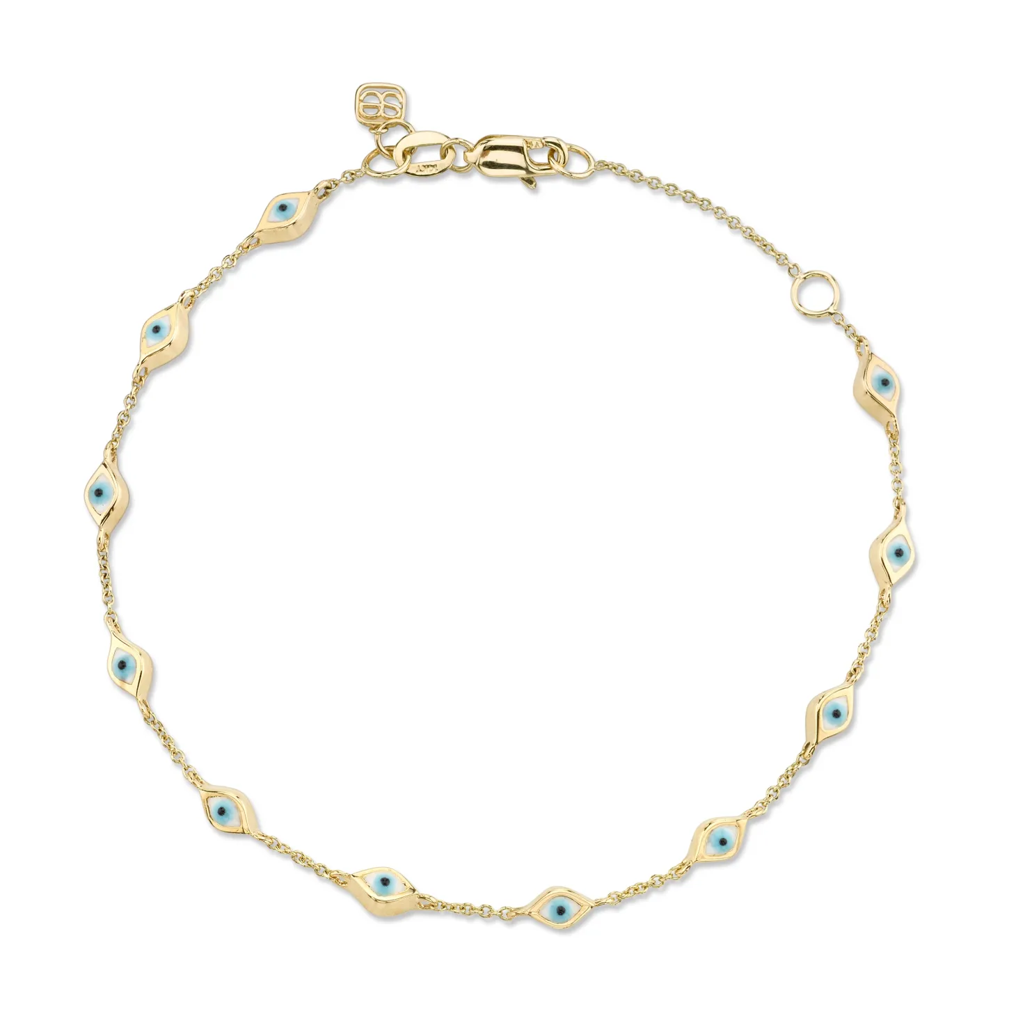Gold & Enamel Multi Mini Eye Bracelet