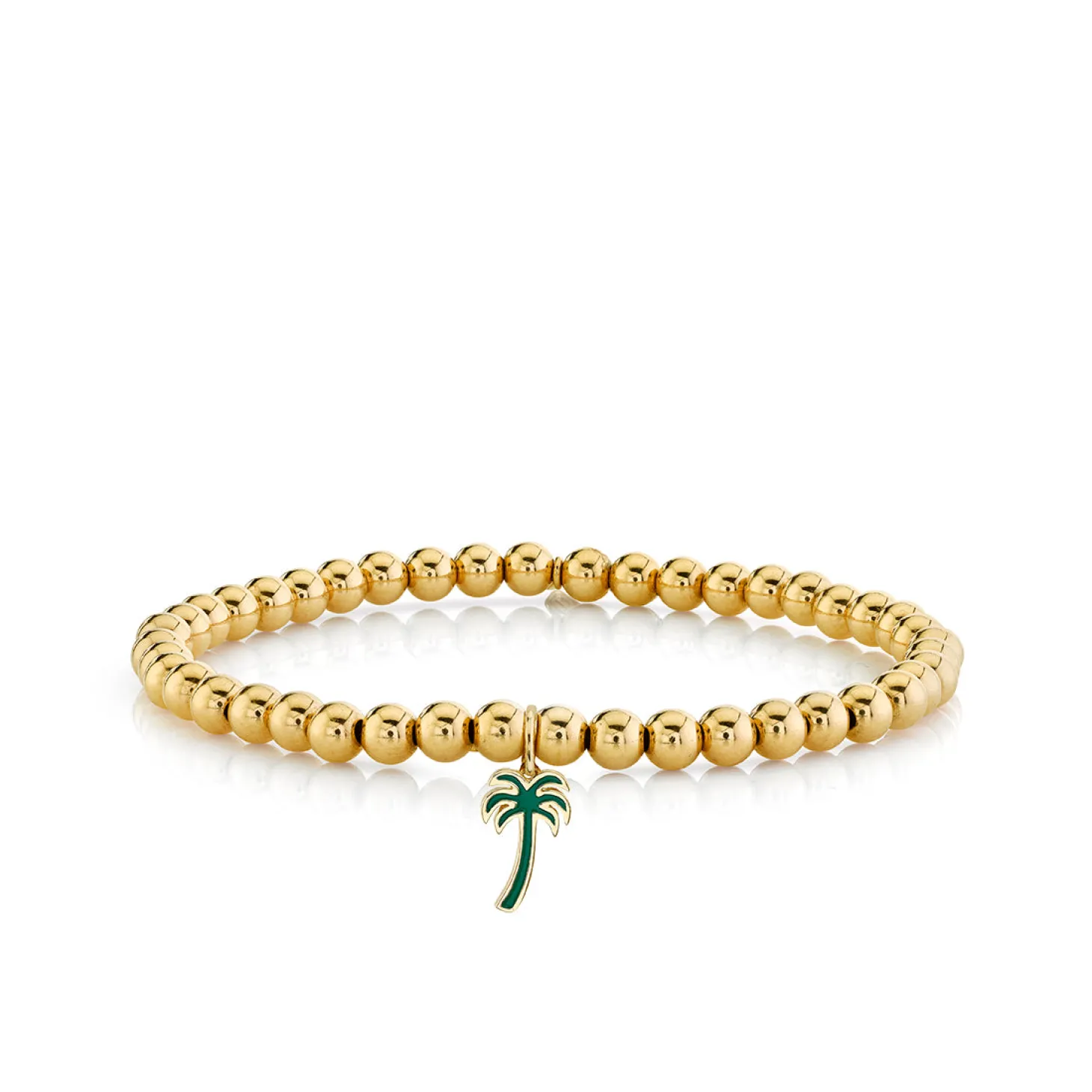 Gold & Enamel Palm Tree on Gold Beads