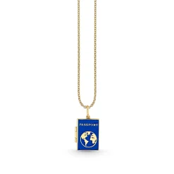 Gold & Enamel Passport Charm