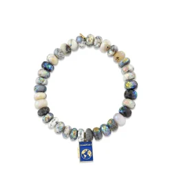 Gold & Enamel Passport On AB Dendrite Opal