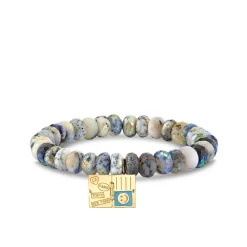 Gold & Enamel Passport On AB Dendrite Opal