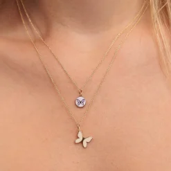 Gold & Enamel Small Butterfly Charm