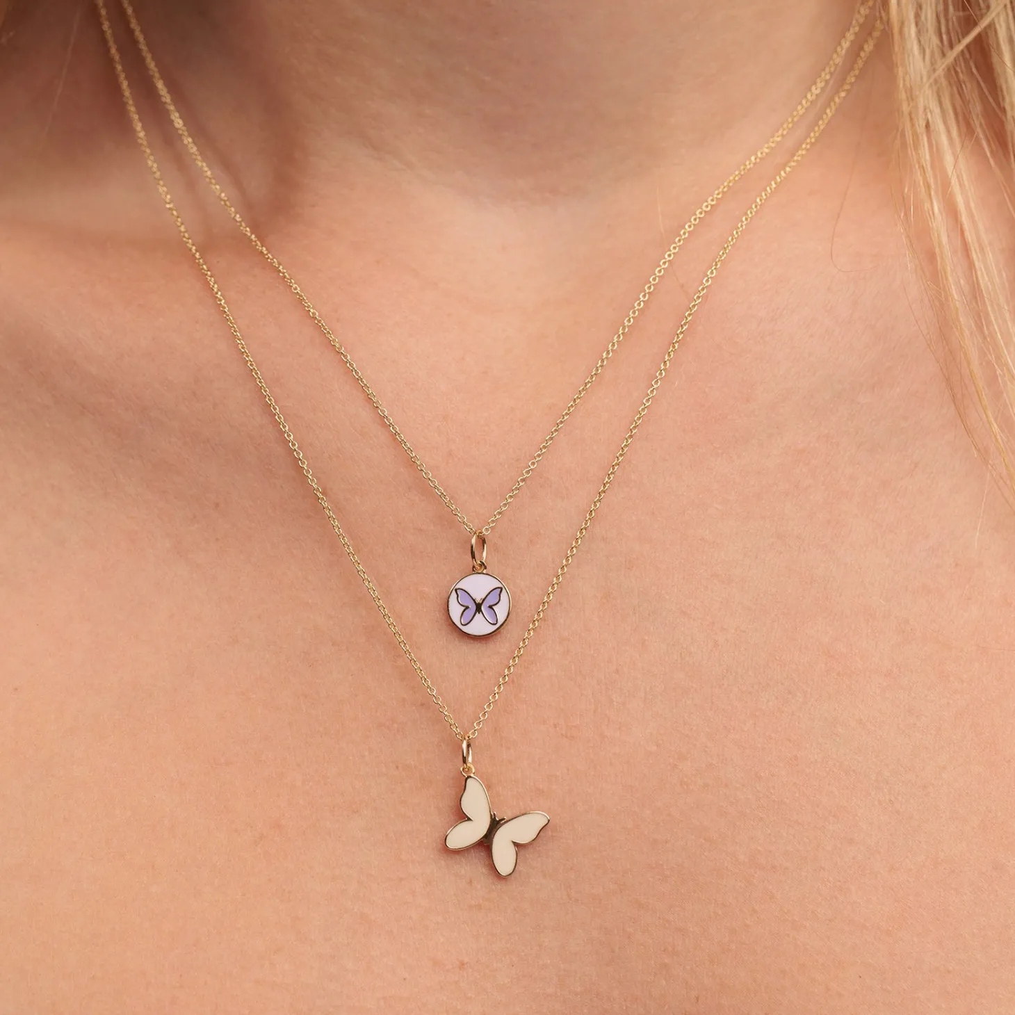 Gold & Enamel Small Butterfly Charm