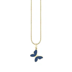 Gold & Enamel Small Butterfly Charm