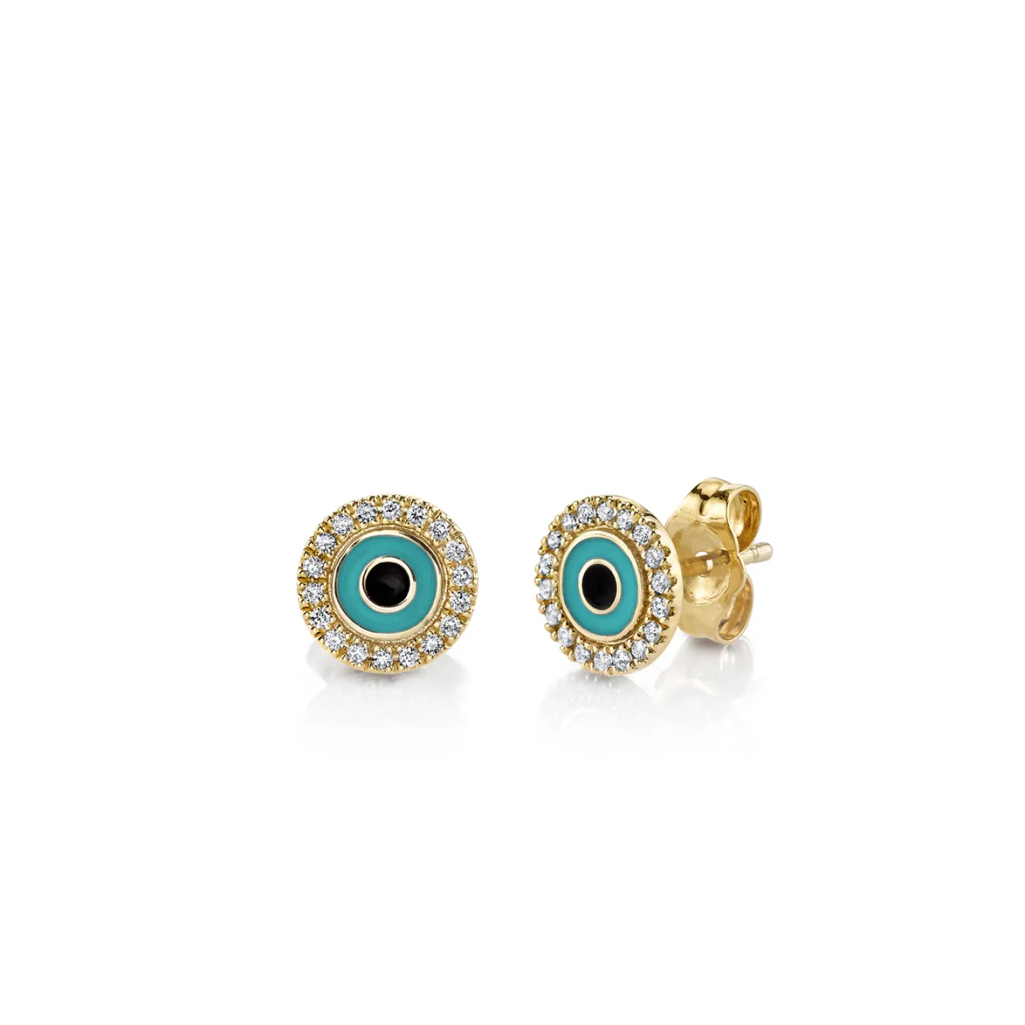 Gold & Enamel Small Eye Stud