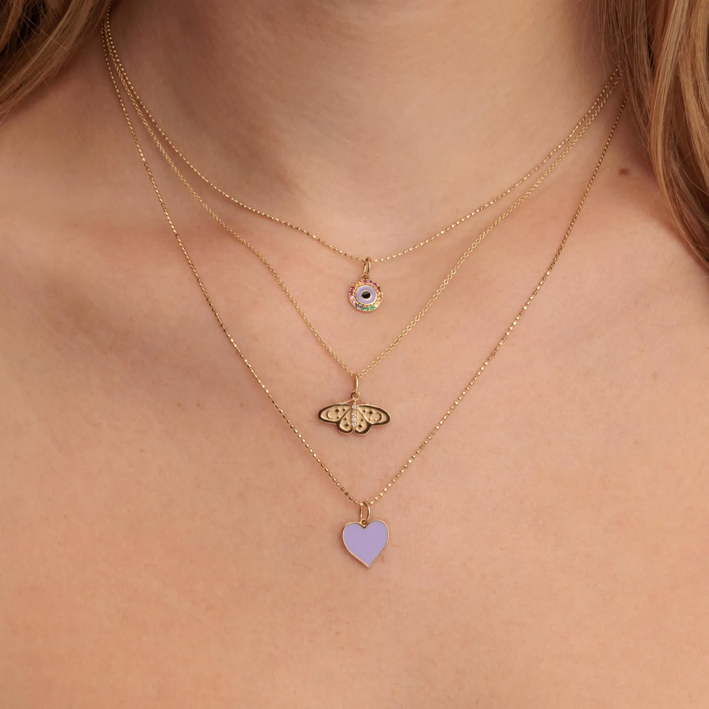 Gold & Enamel Small Heart Charm