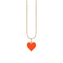 Gold & Enamel Small Heart Charm