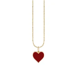 Gold & Enamel Small Heart Charm