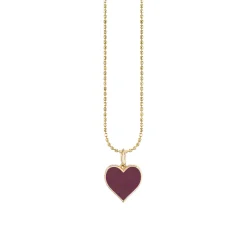 Gold & Enamel Small Heart Charm