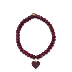 Gold & Enamel Small Heart on Ruby