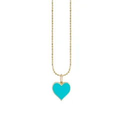 Gold & Enamel Small Heart Charm